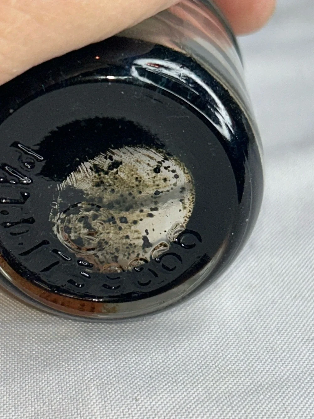 Vintage Ink well Ink jar with lid Schaefer Scrip permanent black ink antique